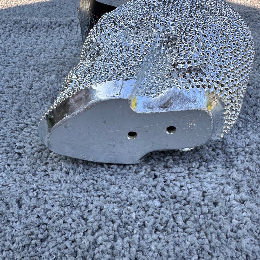 Skull Silver Textured Metallic Makeup Brush Pencil Holder Halloween Spooky Eyes - Picture 12 of 16